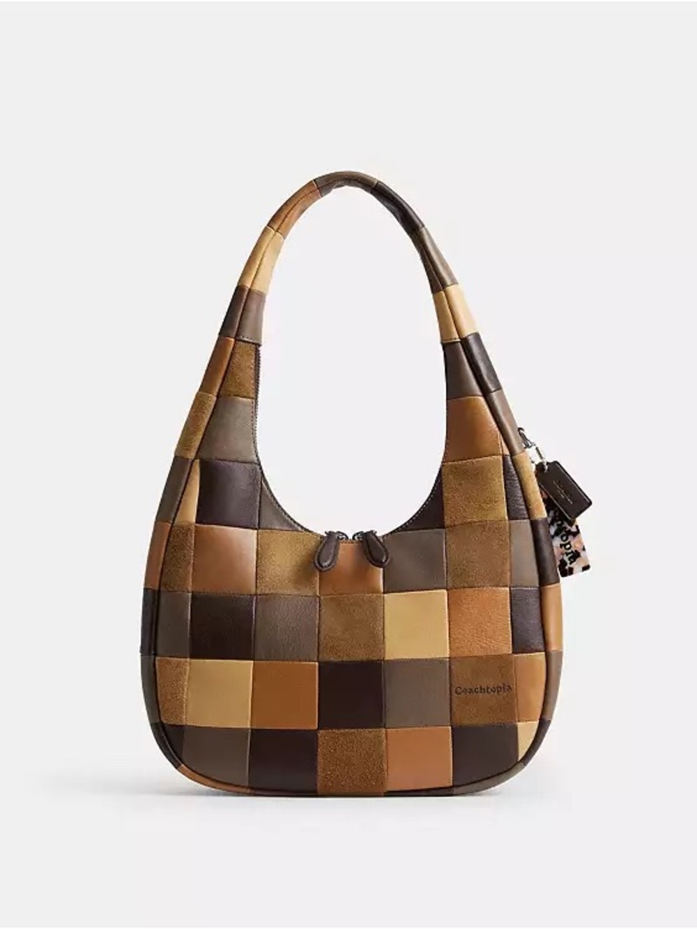 Coachtopia Alter/Ego Crescent Shoulder Bag Large Patchwork Brown Multi Leather